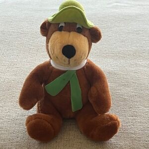 Vintage 1990 Yogi Bear Plush Hanna-Barbera Brown Bear Green Hat Tie 11" Toy